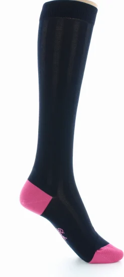 Discount Berthe Aux Grands Pieds Chaussettes hautes en soie marine-fushia