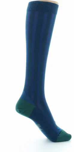 Online Berthe Aux Grands Pieds Chaussettes Hautes en Soie Bleu Minuit - Talon et pointe Turquoise