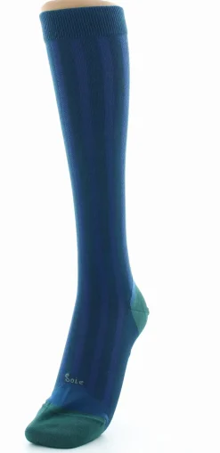 Online Berthe Aux Grands Pieds Chaussettes Hautes en Soie Bleu Minuit - Talon et pointe Turquoise