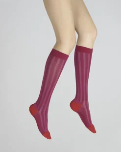 Outlet Berthe Aux Grands Pieds Chaussettes hautes en soie rose