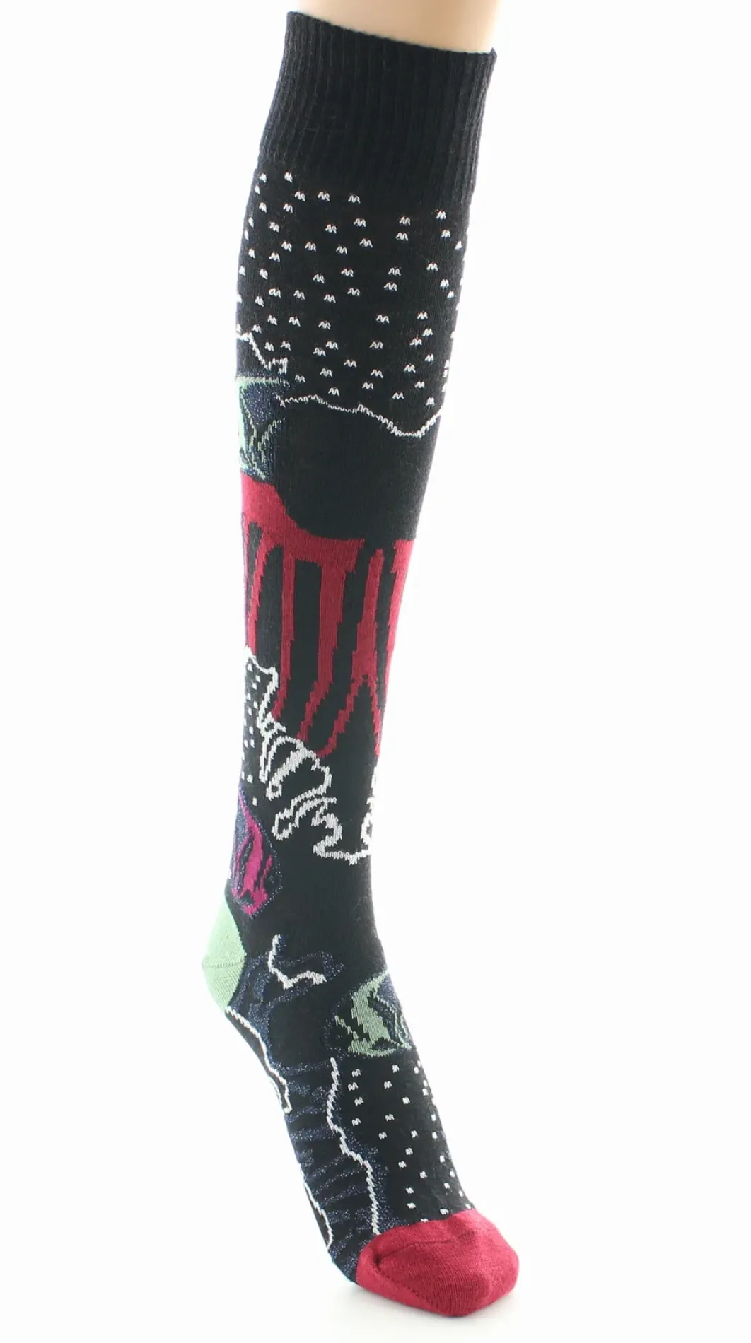 Clearance Berthe Aux Grands Pieds Chaussettes hautes femme laine peignée poissons