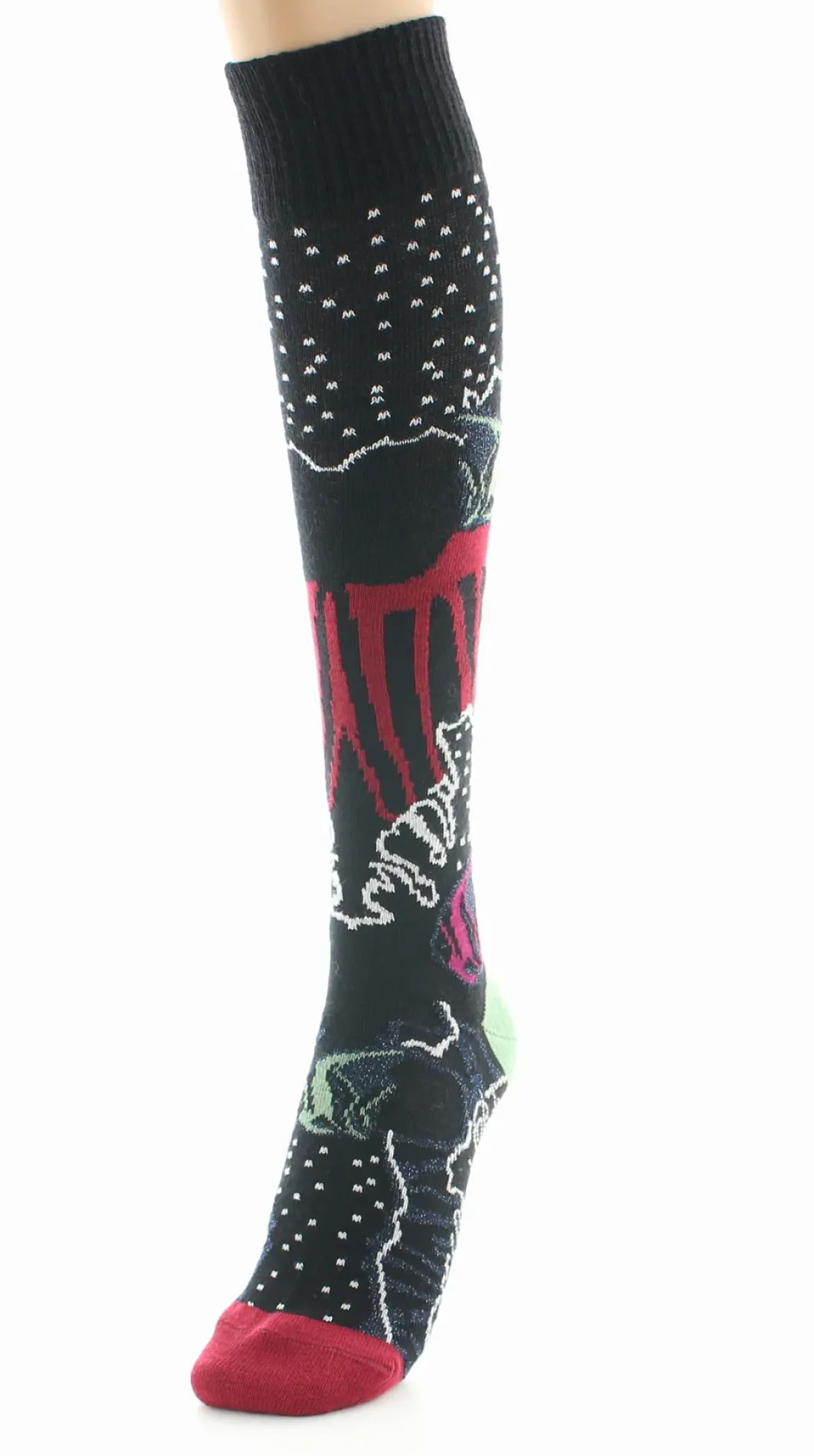 Clearance Berthe Aux Grands Pieds Chaussettes hautes femme laine peignée poissons