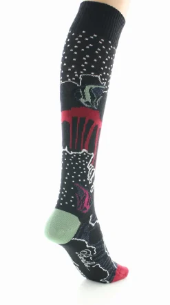 Clearance Berthe Aux Grands Pieds Chaussettes hautes femme laine peignée poissons