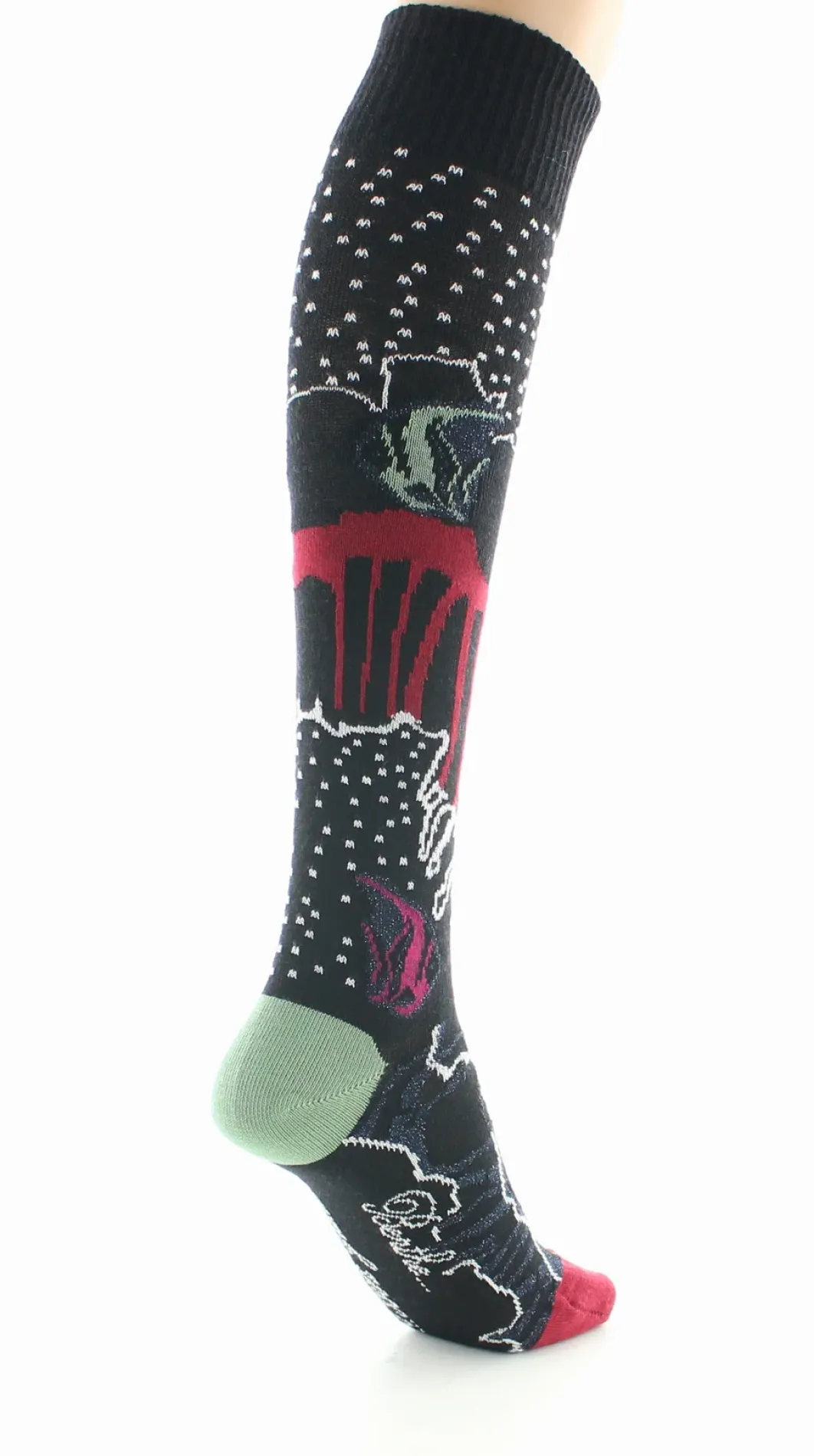 Clearance Berthe Aux Grands Pieds Chaussettes hautes femme laine peignée poissons