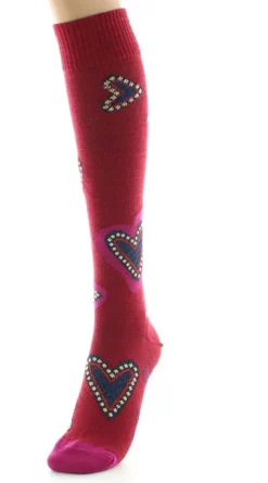 Online Berthe Aux Grands Pieds Chaussettes hautes femme laine peignée cœur