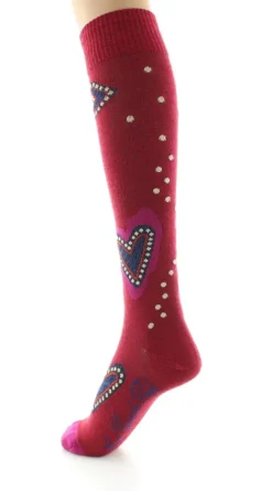 Online Berthe Aux Grands Pieds Chaussettes hautes femme laine peignée cœur