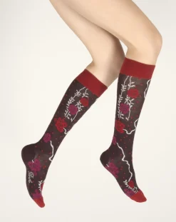 Online Berthe Aux Grands Pieds Chaussettes hautes femme laine peignée couleurs d'automne