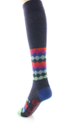 Sale Berthe Aux Grands Pieds Chaussettes hautes Ondulations Colorées