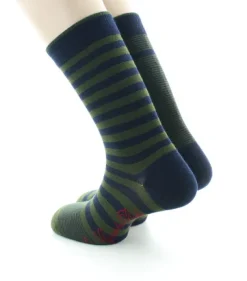 Best Berthe Aux Grands Pieds Chaussettes homme coton rayures asymétriques bleu marine et kaki