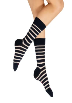 Best Berthe Aux Grands Pieds Chaussettes homme en soie marinière bleu écru