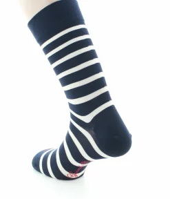 Best Berthe Aux Grands Pieds Chaussettes homme en soie marinière bleu écru
