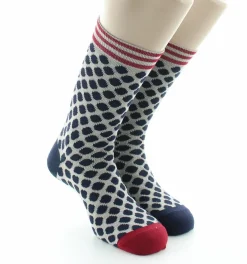 Clearance Berthe Aux Grands Pieds Chaussettes homme fil d'Ecosse pois