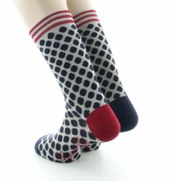 Clearance Berthe Aux Grands Pieds Chaussettes homme fil d'Ecosse pois