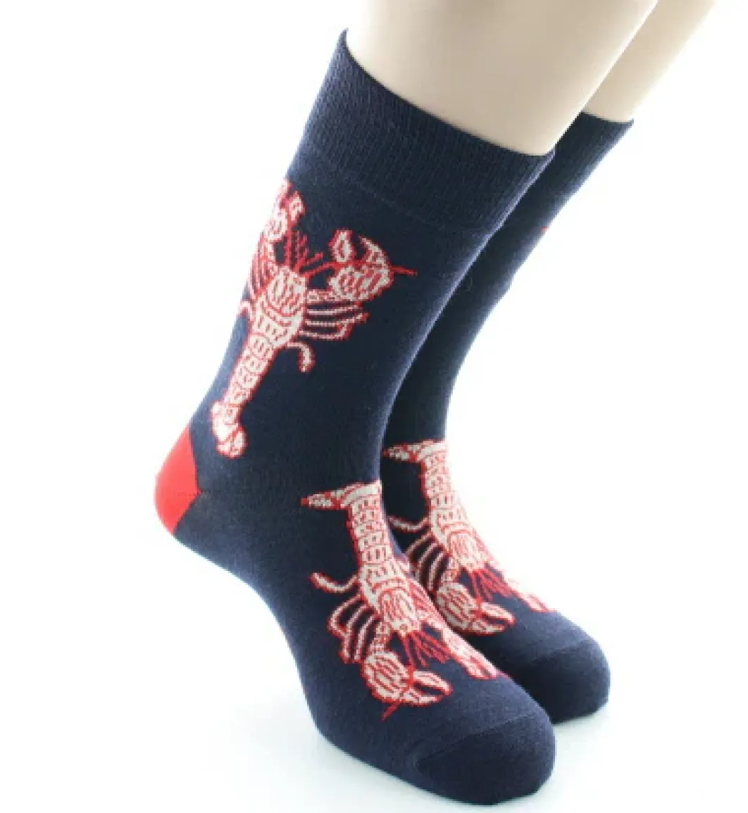 Fashion Berthe Aux Grands Pieds Chaussettes Homme Homard bleu marine