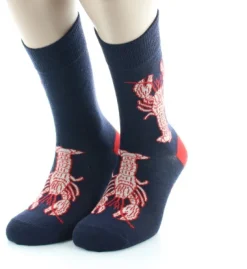 Fashion Berthe Aux Grands Pieds Chaussettes Homme Homard bleu marine