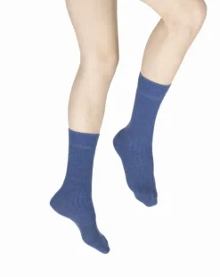 Online Berthe Aux Grands Pieds Chaussettes homme laine et acrylique bleu