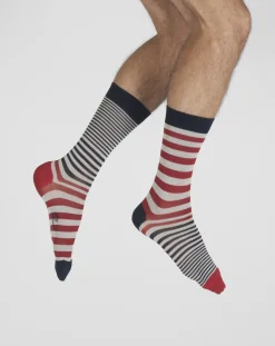 Best Berthe Aux Grands Pieds Chaussettes Homme Rayures Asymétriques