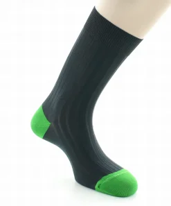Discount Berthe Aux Grands Pieds Chaussettes Jean GABIN anthracite / vert pomme