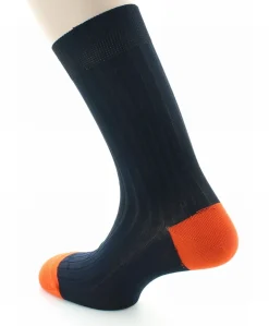 Online Berthe Aux Grands Pieds Chaussettes Jean Rochefort Marine / Orange