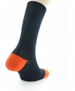 Online Berthe Aux Grands Pieds Chaussettes Jean Rochefort Marine / Orange