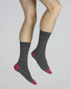 Outlet Berthe Aux Grands Pieds Chaussettes Molière anthracite-fushia
