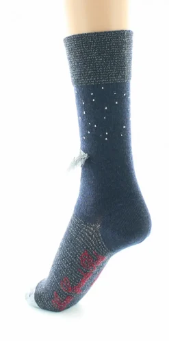 Fashion Berthe Aux Grands Pieds Chaussettes Originales Femme Au Parapluie Marine Et Argent