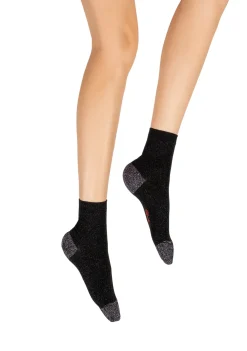 Clearance Berthe Aux Grands Pieds Chaussettes pailletées femme noir et marine