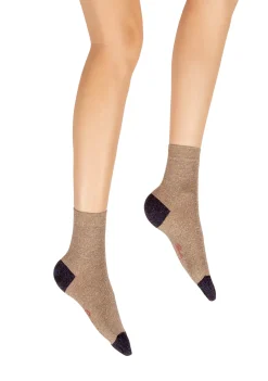 Online Berthe Aux Grands Pieds Chaussettes pailletées femme sable et violet