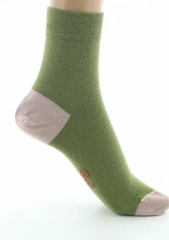 New Berthe Aux Grands Pieds Chaussettes pailletées femme vert et rose