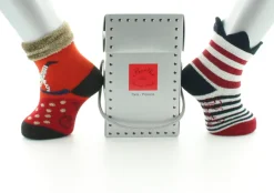 Clearance Berthe Aux Grands Pieds Chaussettes pour bébé girafe avec velours et rayures avec couronne marine