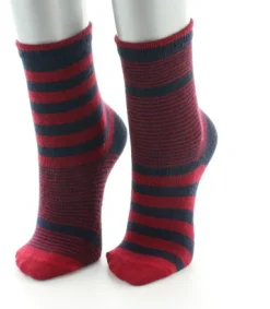 Sale Berthe Aux Grands Pieds Chaussettes Rayures asymétriques rouges