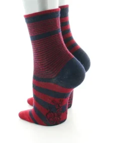 Sale Berthe Aux Grands Pieds Chaussettes Rayures asymétriques rouges