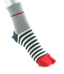 Hot Berthe Aux Grands Pieds Chaussettes tabi à rayures bleu blanc rouge