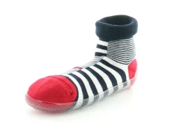 Sale Berthe Aux Grands Pieds Chausson chaussette mixte Rayures asymetriques marine/ivoire