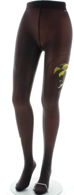 Outlet Berthe Aux Grands Pieds Collant danseuse gris et jaune fond prune