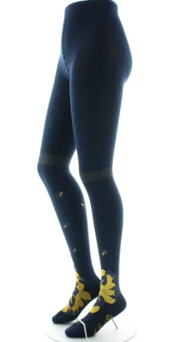 Clearance Berthe Aux Grands Pieds Collants coton femme feuilles d'or