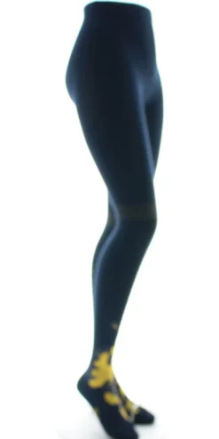 Clearance Berthe Aux Grands Pieds Collants coton femme feuilles d'or