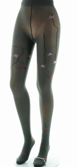 Clearance Berthe Aux Grands Pieds Collants 40D femme kaki hirondelle rouge