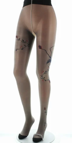 Clearance Berthe Aux Grands Pieds Collants 30D femme maille irisée chair oiseau noir et marine