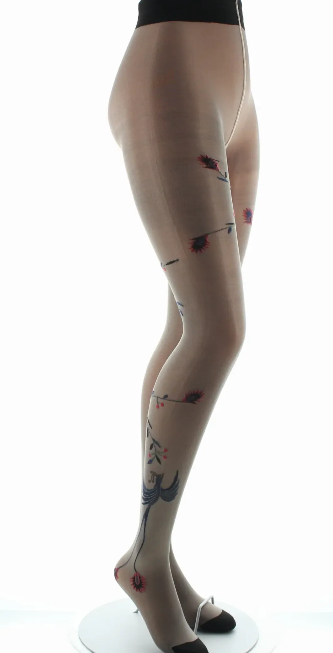 Clearance Berthe Aux Grands Pieds Collants 30D femme maille irisée chair oiseau noir et marine