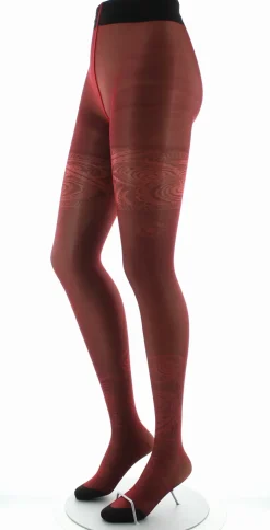 Discount Berthe Aux Grands Pieds Collants 30D femme maille irisée rouge