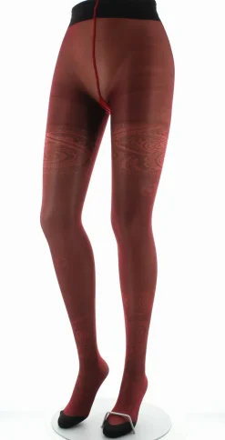 Discount Berthe Aux Grands Pieds Collants 30D femme maille irisée rouge