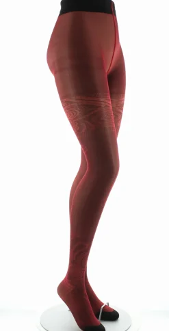 Discount Berthe Aux Grands Pieds Collants 30D femme maille irisée rouge
