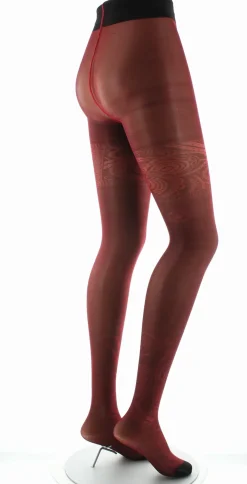 Discount Berthe Aux Grands Pieds Collants 30D femme maille irisée rouge