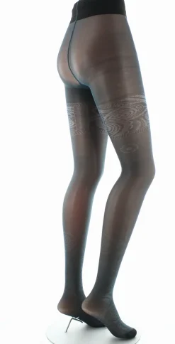 New Berthe Aux Grands Pieds Collants 30D femme maille irisée pétrole
