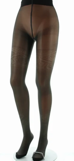 Outlet Berthe Aux Grands Pieds Collants 30D femme maille irisée kaki