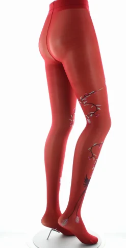 Discount Berthe Aux Grands Pieds Collants 30D femme rouge oiseau marine