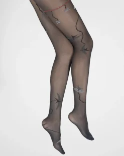 Outlet Berthe Aux Grands Pieds Collants 30D marine Hirondelles grises