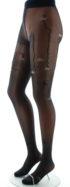 Outlet Berthe Aux Grands Pieds Collants 30D marine Hirondelles grises