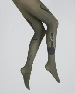 Online Berthe Aux Grands Pieds Collants danseuse bleu marine et noir fond kaki